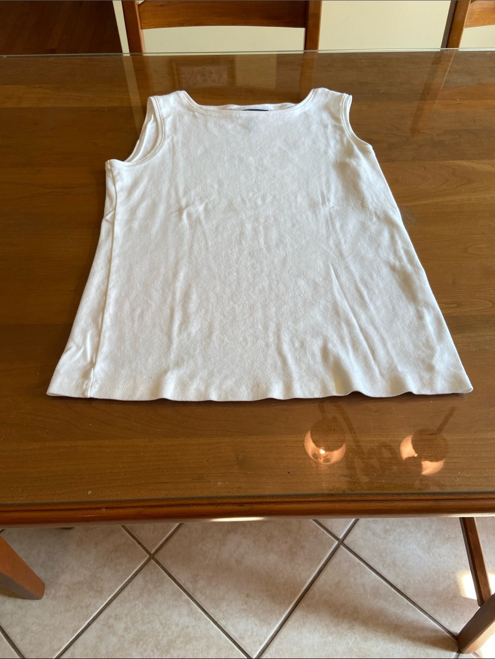 Karen Scott White Sleeveless Tank Top. 100% Cotton. Size M